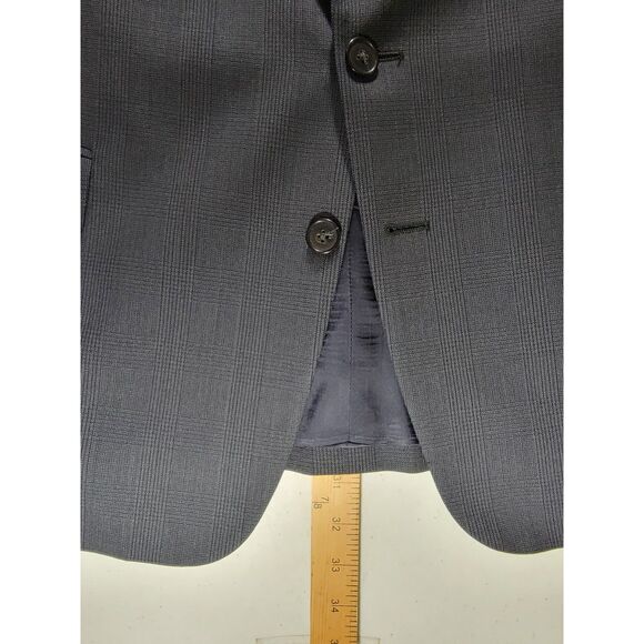Joseph Abboud Plaid Navy Wool Sport Coat Blazer Suit Jacket - 44 - Picture 7 of 11